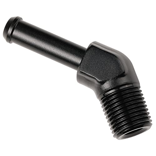 1 8 NPT Male to 1 (1/8 NPT to 1/4 Barb / Black - 45 Degree)