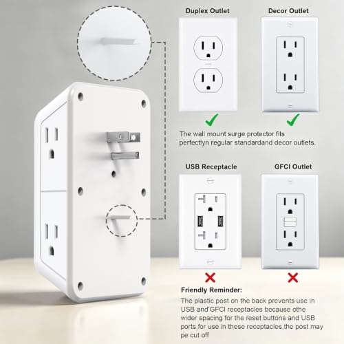 Wall Outlet Extender with Night Light (White with Night Light)
