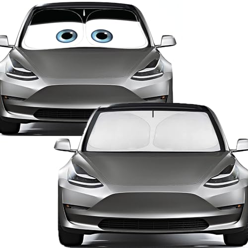 Windshield Sun Shade for 2017 (Black / Tesla Model Y/3 (Custom Fit))
