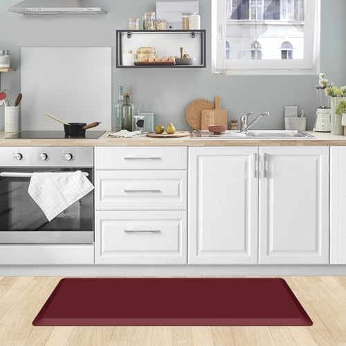 Kitchen Mat Cushioned Anti Fatigue Rug Standing and Comfort Floor Mats (Red / 39"L x 17.3"W x 0.5"Th)
