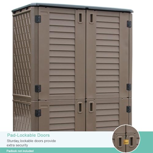 Outdoor Storage Shed Waterproof (Dark Brown-03C)