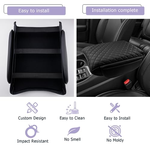 2026 2027 Passport Center Console Cover Compatible with 2026 2027 Honda Passport RTL (2026 2027 Passport Thick Black)