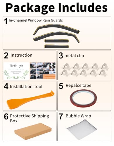in Channel Window Visors Rain Guards for Toyota 4Runner 2025 2026 (Fit for 2025-2026 Toyota 4Runner)