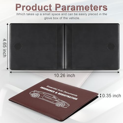 Car Registration and Insurance Card Holder (Lychee pattern Brown)