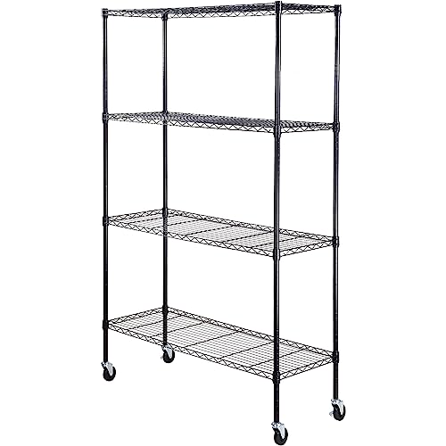 Storage Shelving Unit (Black / 48" L x 18" W x 74" H)