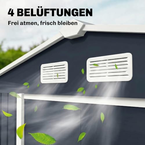 9' x 6' Outdoor Storage Shed Garden Tool Metal Shed Dark Gray (Dark Gray / 9' x 6')