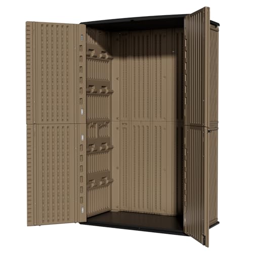 Large 67 Cu.ft Waterproof Storage Shed (Coffee-52 cu ft)
