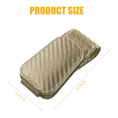 2PCS Sunglasses Holders for Car Sun Visor (2 Pack / Beige/Carbon Fiber)