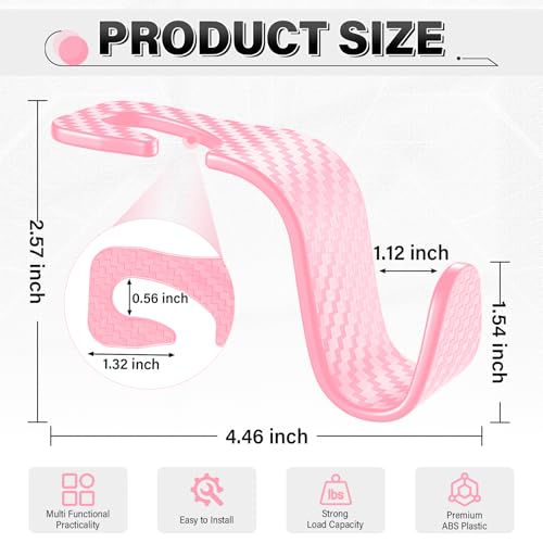Universal 2 Pack Car Seat Headrest Purse Hook (2pc / Pink Checkered)