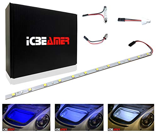12" Color Changing from Blue to White 18 SMDs 5050 LED Light Strip for Fit Car Trunk Cargo Area Interior Ambient Illumination Decoration (Blue-White Color Changing)