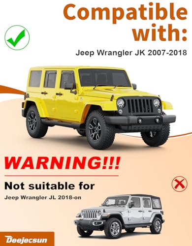 Window Visors Rain Guards for 2007 (for 2007-2018 Jeep Wrangler JK)