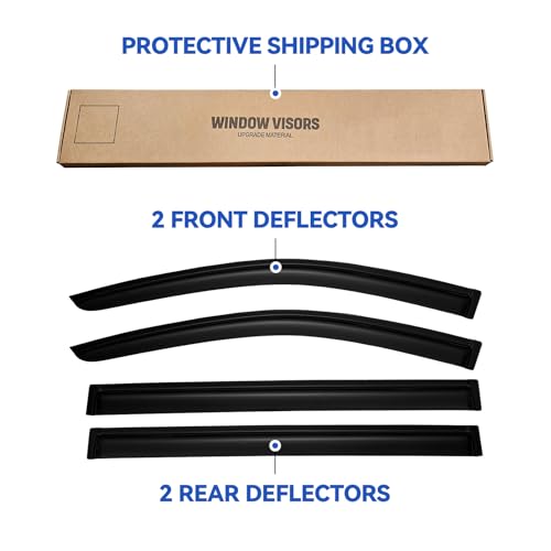 Window Visors Rain Guards for 2008 (2008-2020 Dodge Grand Caravan)