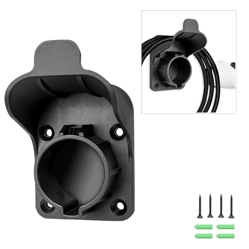 Wall Mount EV Charger Holder for SAE J1772|Universal Charging Cable Organizer Holster|Weatherproof Electric Car Plug Dock|Space Saving Indoor