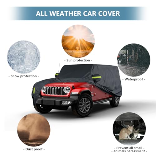 Heavy Duty Waterproof Cover Fit for Jeep Wrangler 4 Door JK JL 2006 (Wrangler Cover 4 Door)