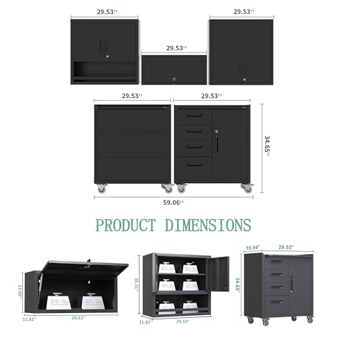 Garage Storage Cabinet System (Black)