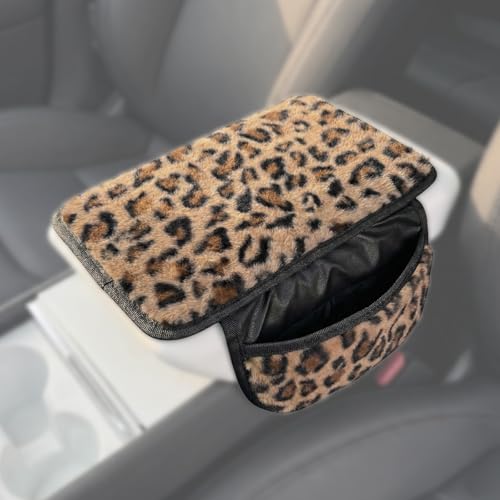 Plush Fuzzy Car Center Console Cover with Side Pockets