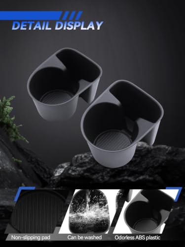 for Palisade Center Console Cup Holder 2026 Hyundai Palisade & 2026 Palisade Hybrid All Trims Accessories 2nd Row Cup Holder Coaster Liner (for Palisade 2026-Black)