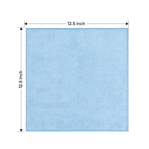Blue Microfiber Cleaning Cloth 12 Pack (Blue / 12.5 x 12.5 Inch)