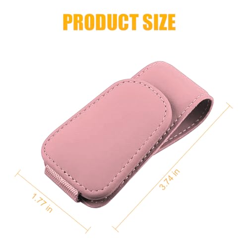 2PCS Sunglasses Holders for Car Sun Visor (2 Pack / Pink/Leather)