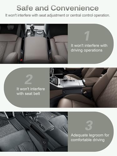 Universal Fit Premium Leather Car Seat Gap Filler Organizer (01 Black, 1 Pack)