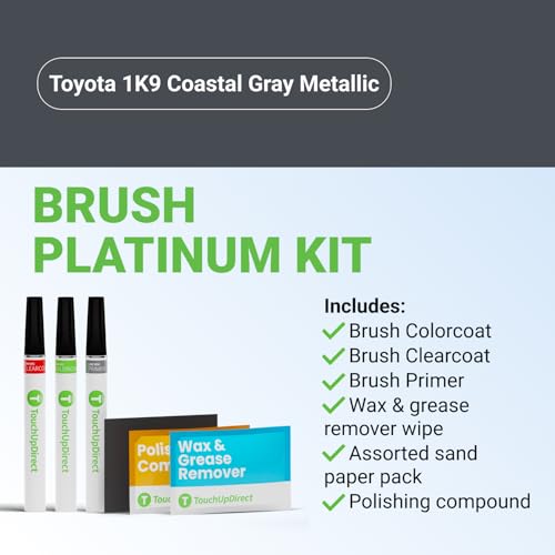 Car Paint Touch Up Brush Kit (Brush - Platinum Kit / Coastal Gray Metallic)