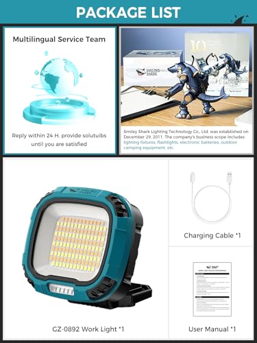 Portable Work Light with Magnetic 7500 mAh Rechargeable (Blue)