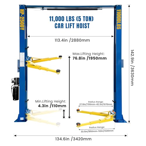 110V Two Post Car Lift 11 (Overhead-110V)