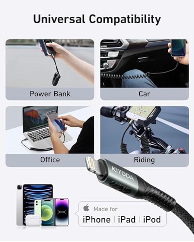 USB to Lightning Cable for Car 6FT (6FT / USB A to Lightning)