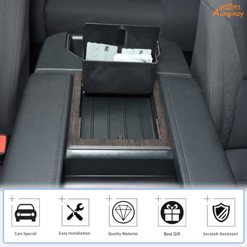 Car Armrest Hidden Storage Box for 2022 (Oak Grain Pattern)