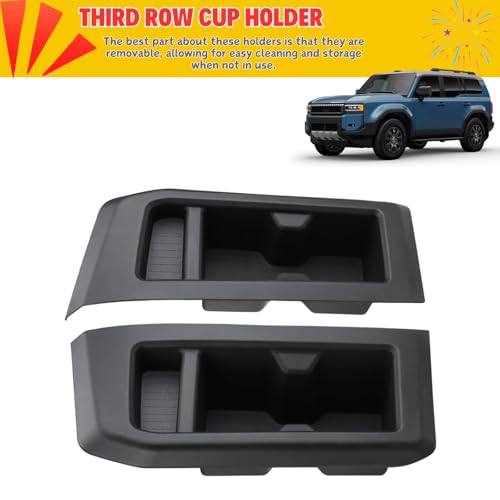 2 Pack Rear Cup Holder Inserts for Toyota Land Cruiser 1958 250 LC250 Prado Accessories 2025 (3rd Row Cup Holders Insert)