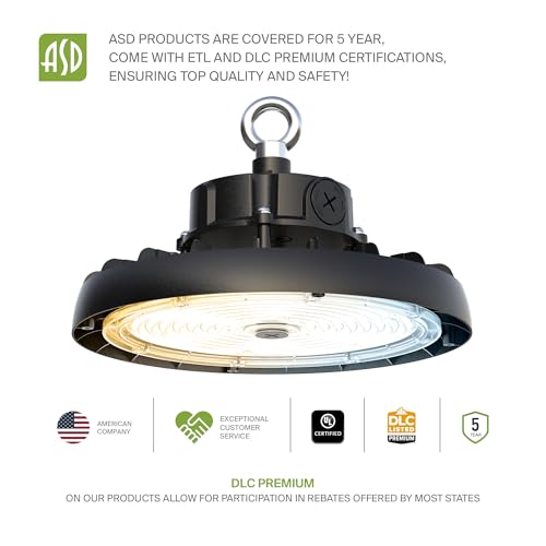 150W LED High Bay UFO Lighting (Black)