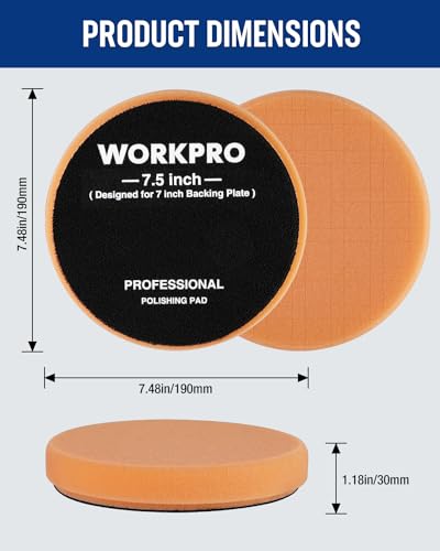 7.5 Inch Buffing Sponge Pads (7.5×7.5×1.2inch)