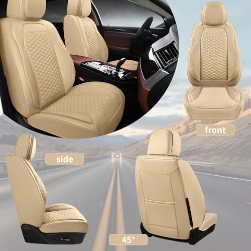 Car Seat Covers Full Set (2 Pack / Beige)