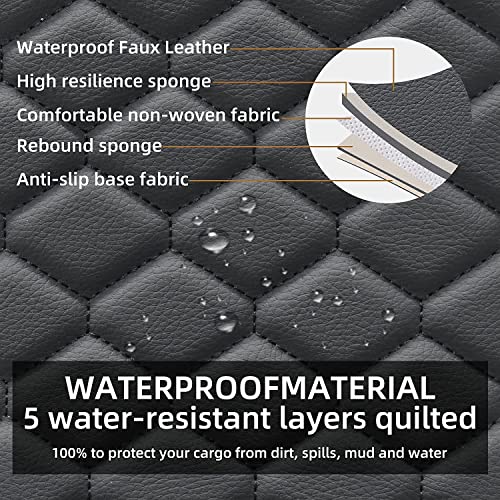 Leather Car Seat Covers Front 2PC Waterproof Universal Fit Black (Black)