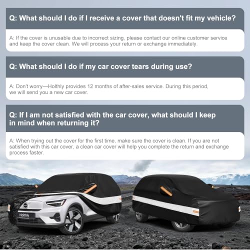 10 Layers SUV Car Cover Custom Fit for Volvo XC40 (Black Gray / Custom Fit for Volvo XC40)