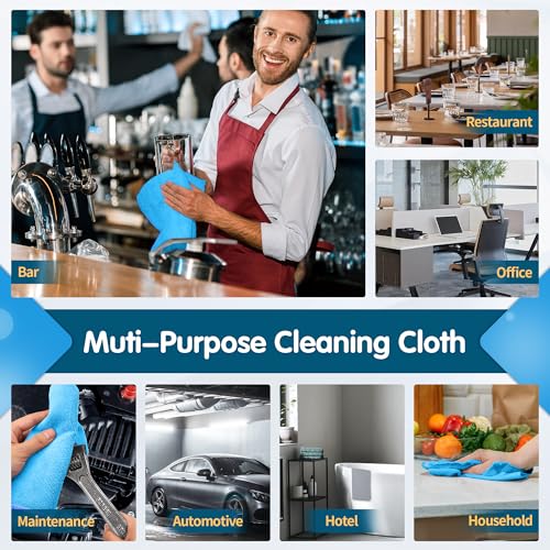 Blue Microfiber Cleaning Cloth (8pk / Blue)