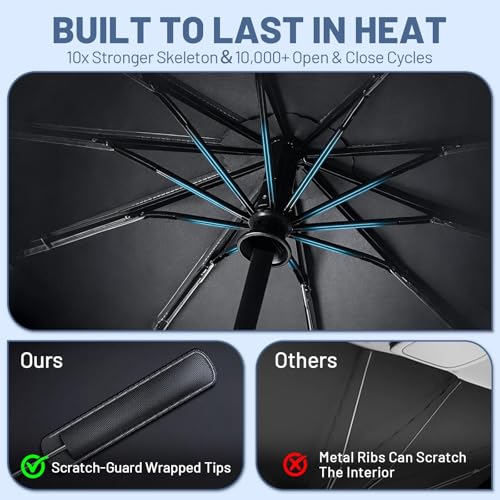 Car Windshield Sun Shade Umbrella for Front Window (Extra Large(63 L x 30 W))