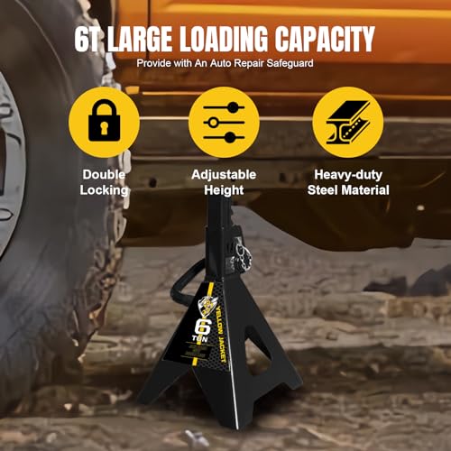 Jack Stands 6 Ton with Double Locking for Lifting Car SUVS (black / 6 ton double locking)