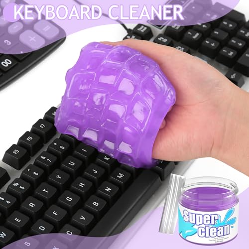 Car Cleaning Gel Car Cleaning Putty Car Putty Car Interior Cleaner Car Slime Car Detailing Kit Car Accessories Gifts for Men Women Stocking Stuffers Purple (Purple)