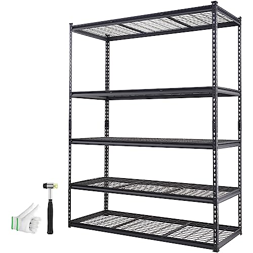 Storage Shelving Unit 5 (Black / 60" L x 24" W x 78" H)