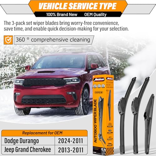 Windshield Wiper Blade Replacement for Dodge Durango 2011 (22"+21"+12")