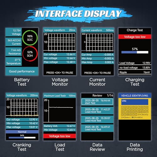 Car Battery Tester with Printer 12V 24V Load (BT880)