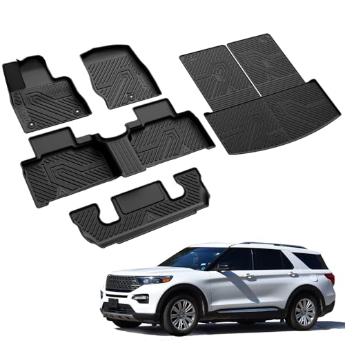 Floor Mats for Ford Explorer 6 Seats with Second Row Center Console