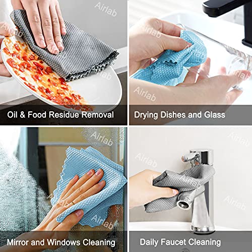 Glass Polishing Streak Free Miracle Cleaning Cloth (Grey & Blue)