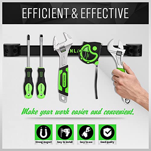 4 Piece 12" Magnetic Tool Holder Storage Organizer (Magnetic 12" 4-Piece Black)