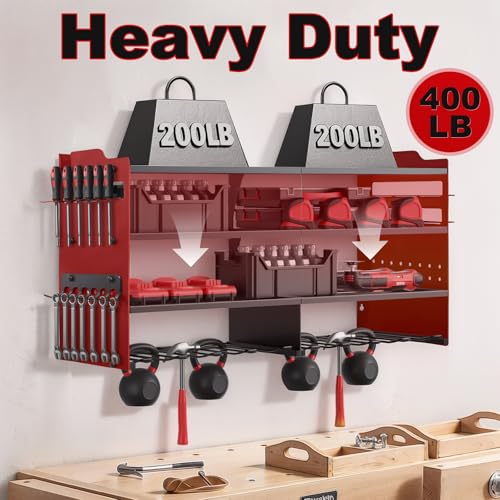 Large Power Tool Organizer Wall Mount Red (Red)