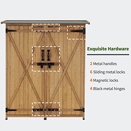 Outdoor Storage Cabinet with Shelves (Natural)