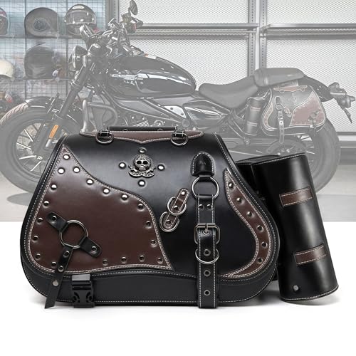 Motorcycle Saddlebags (Brown-1)