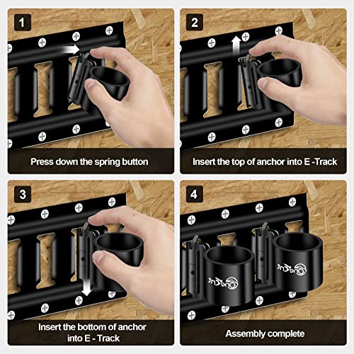 5-Pack E-Track Tool Holders, 600 Lbs Capacity, 2" Inner Diameter