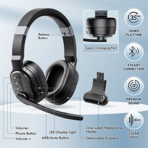 Trucker Bluetooth Headset with Dongle (Onyx Black)